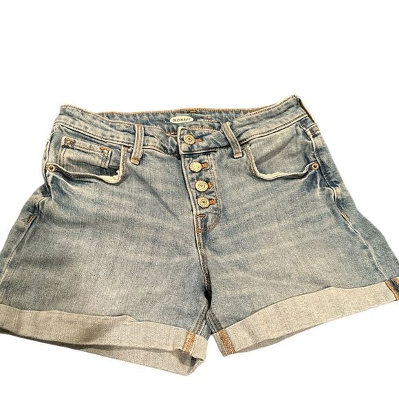 Old Navy High Rise Secret Slim Pockets  Jean Shorts Size 2 - Picture 1 of 7